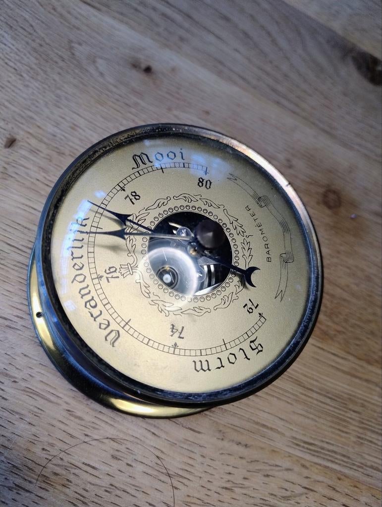 Vintage Koperen Barometer - Decoratief Weerstation, Ophalen