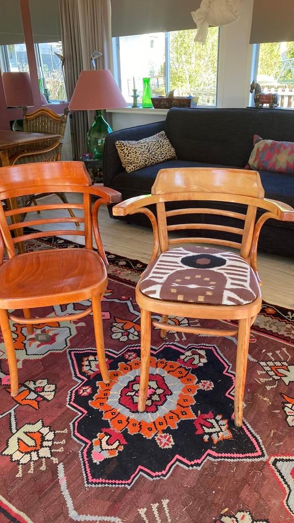 Thonet stoelen, Huis en Inrichting, Stoelen, Ophalen of Verzenden, Bruin, Stof