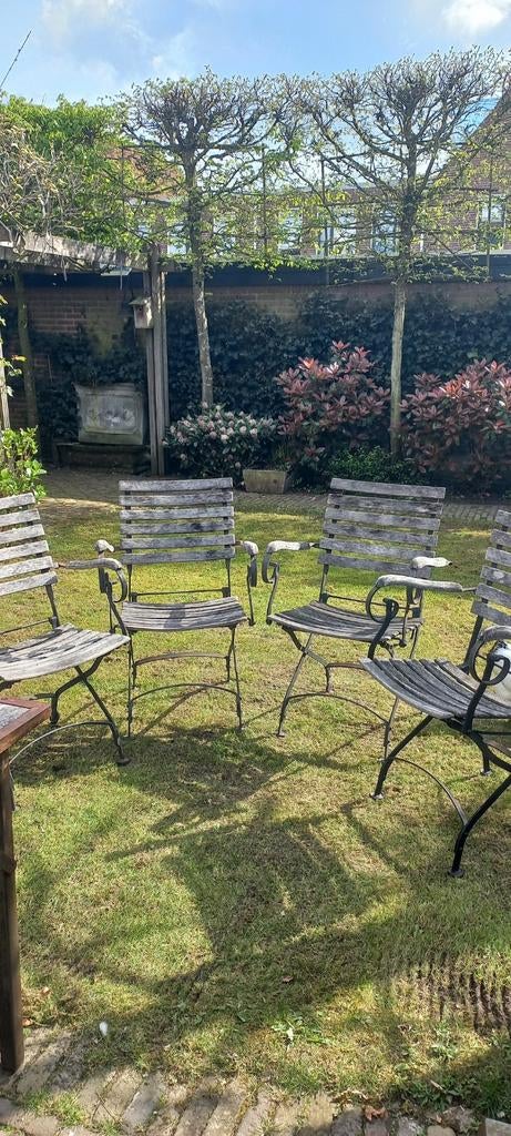 Bistro tuinstoelen, Ophalen, Gebruikt, Metaal, Inklapbaar