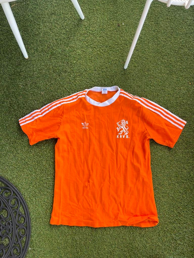 Origineel Nederlands EK Kwalificatie Shirt '82-'83 Maat L, Kleding | Heren, Ophalen of Verzenden, Gedragen, Maat 52/54 (L), Oranje