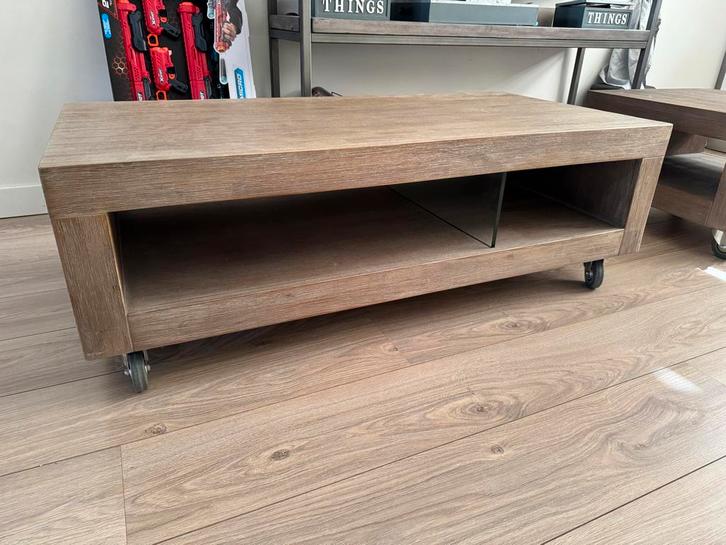 Salontafel 60x120 cm op wielen - Goede staat, Huis en Inrichting, Tafels | Salontafels, Gebruikt, Minder dan 50 cm, 50 tot 100 cm