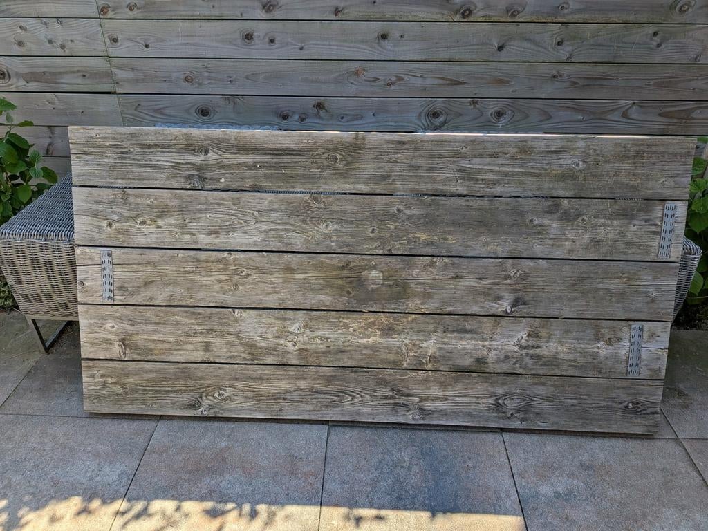 Steigerhouten tafelblad - Robuust en sfeervol, Ophalen, Landelijk, Industrieel, Robuust, Gebruikt, 50 tot 100 cm
