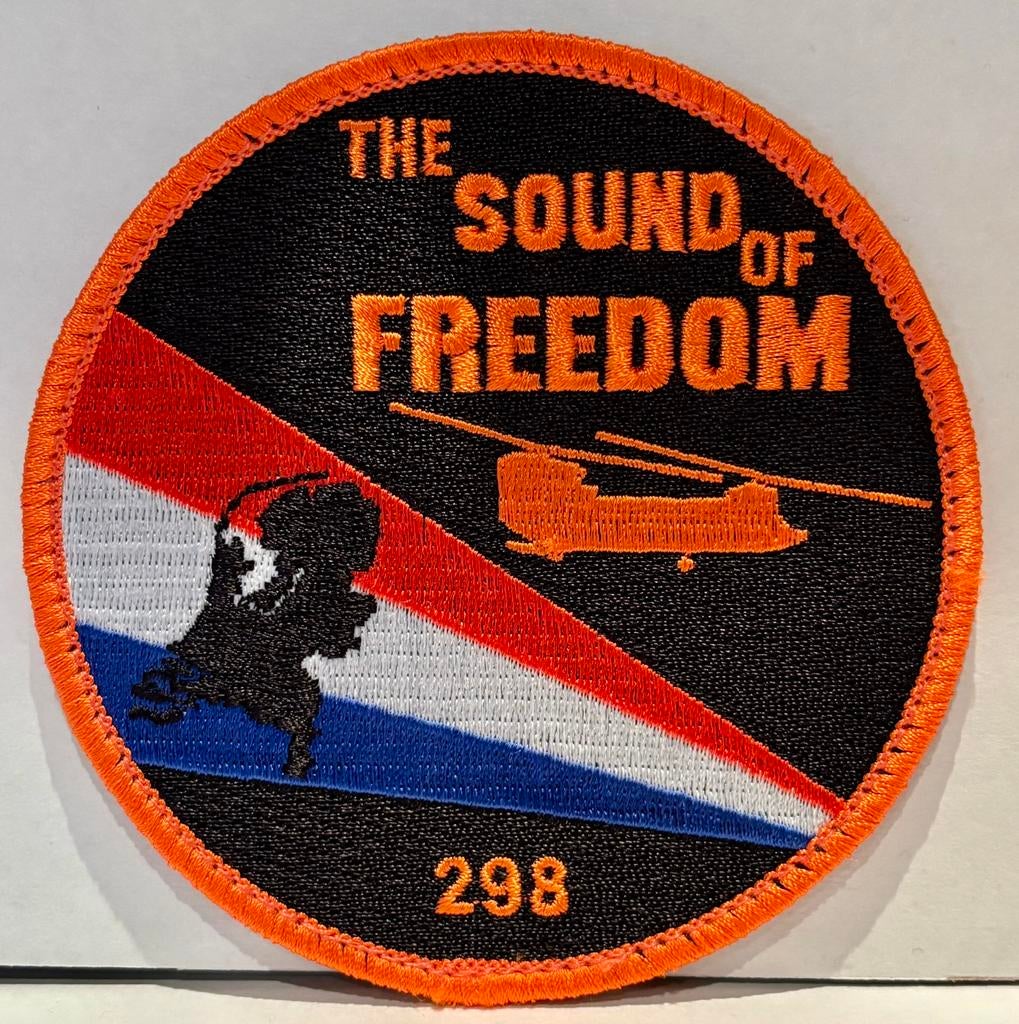 Patch 298 Squadron - The Sound of Freedom, Verzamelen, Ophalen of Verzenden, Luchtmacht, Nederland, Embleem of Badge
