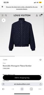Louis Vuitton Monogram fleece bomber maat 44(S) origineel, Ophalen of Verzenden, Zo goed als nieuw, Maat 46 (S) of kleiner