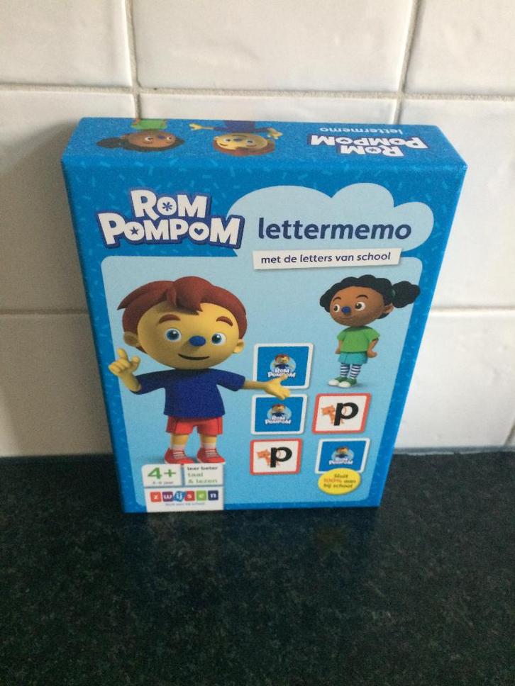 rom pompom Lettermemo, Kinderen en Baby's, Speelgoed | Educatief en Creatief, Zo goed als nieuw, Taal en Lezen, Ontdekken, Ophalen of Verzenden
