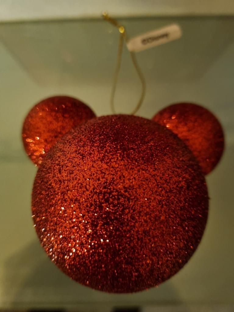 Orig,DISNEY,4x,MICKEY MOUSE,KERSTBALLEN,R/Glit,Doos,Nieuw!, Ophalen of Verzenden, Mickey Mouse, Nieuw, Beeldje of Figuurtje
