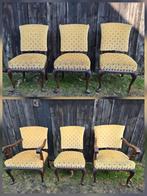Set van 6 antieke eetkamerstoelen met gestoffeerde zitting, Ophalen