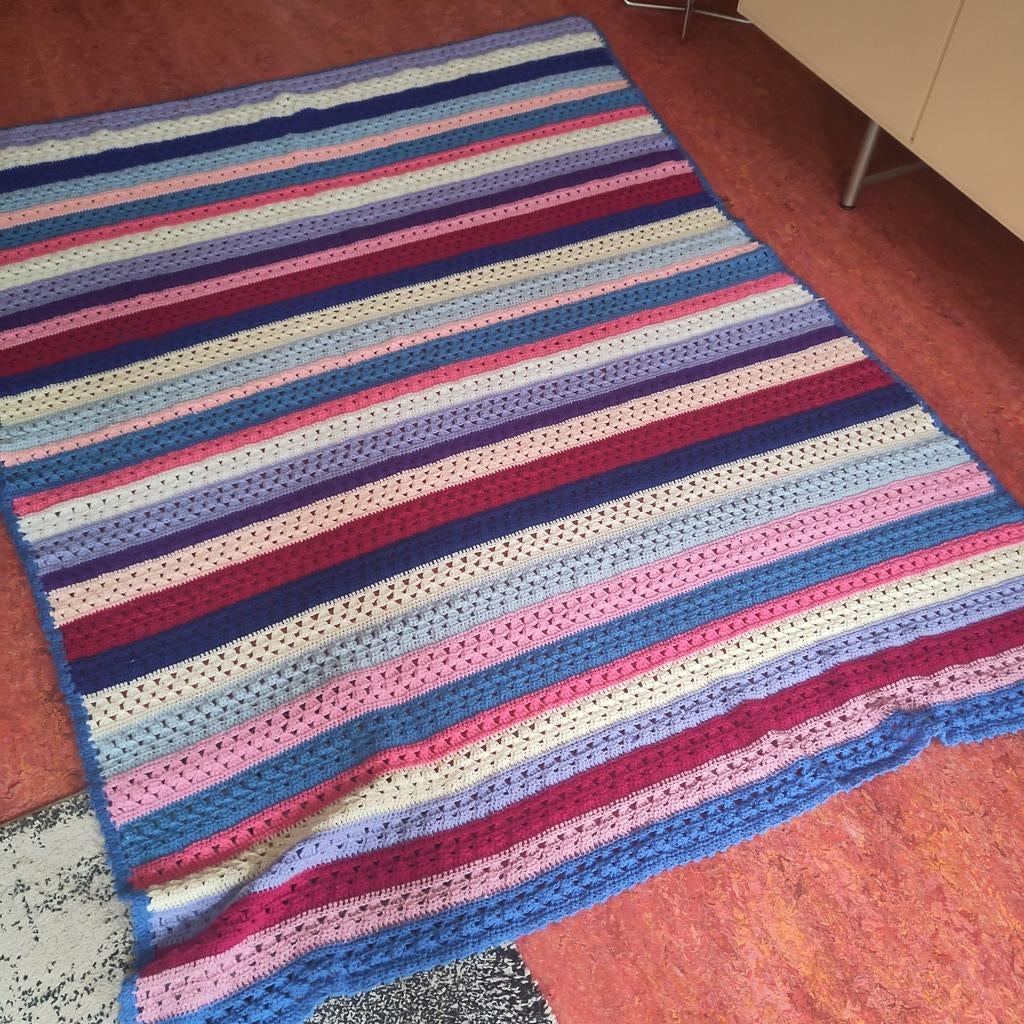 Gehaakt kleed - Dikke kwaliteit, 180x130 cm, Crème, Gebruikt, 100 tot 150 cm, Handgemaakt, Gehaakt, Vintage, Bohemian