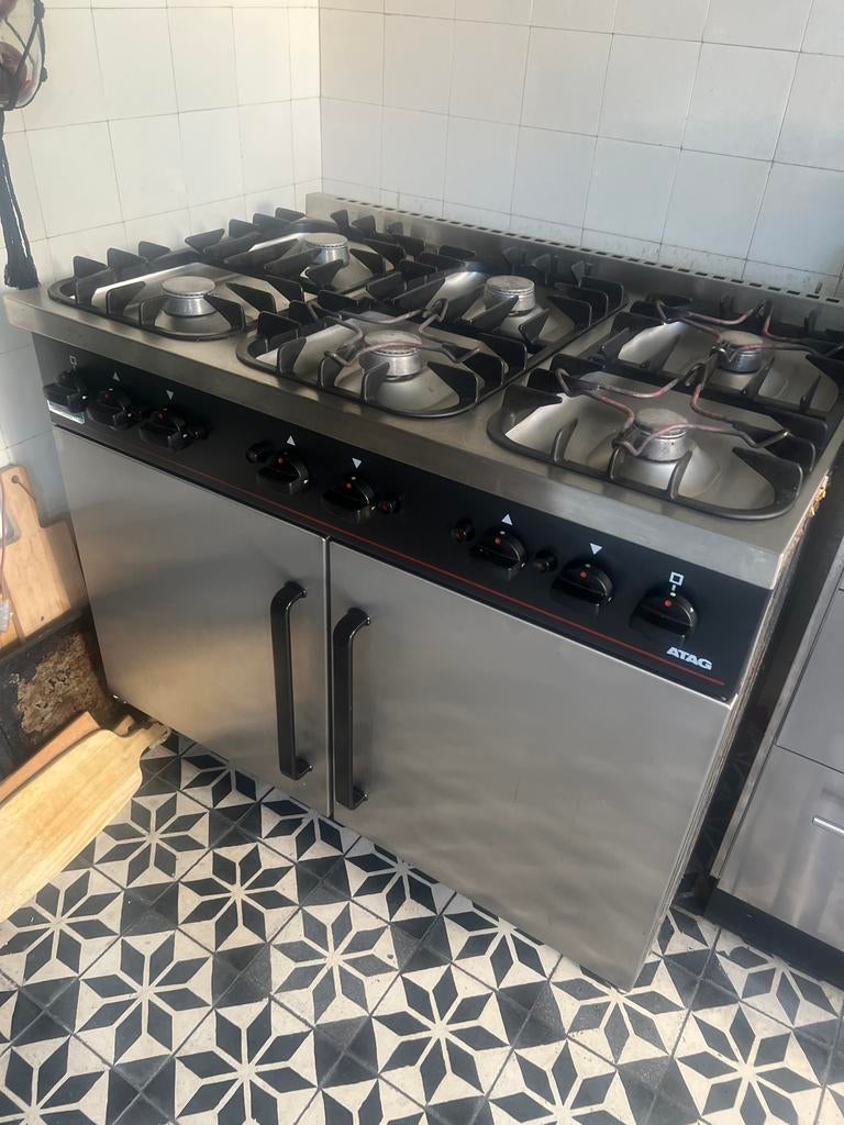 ATAG Professioneel Gasfornuis met 6 Kookzones, Ophalen, Gebruikt, 60 cm of meer, Gas
