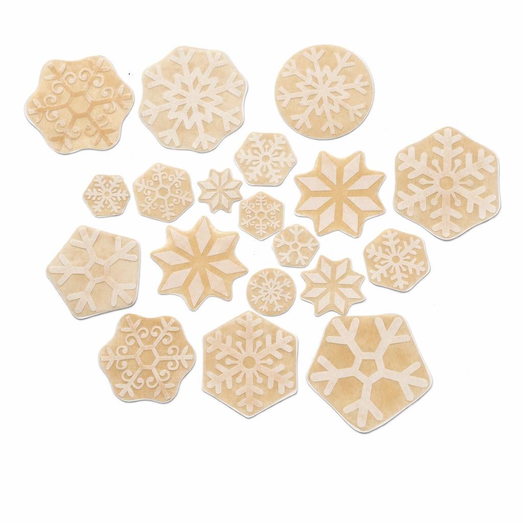Raamstickers 19x SNEEUWVLOKKEN zelfklevend winter thema, Hobby en Vrije tijd, Stickers en Plaatjes, Gebruikt, Meerdere stickers