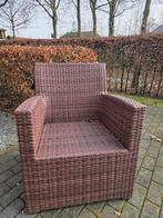 Kunststof tuinset 'Impression' bruin met grijze kussens, Ophalen of Verzenden