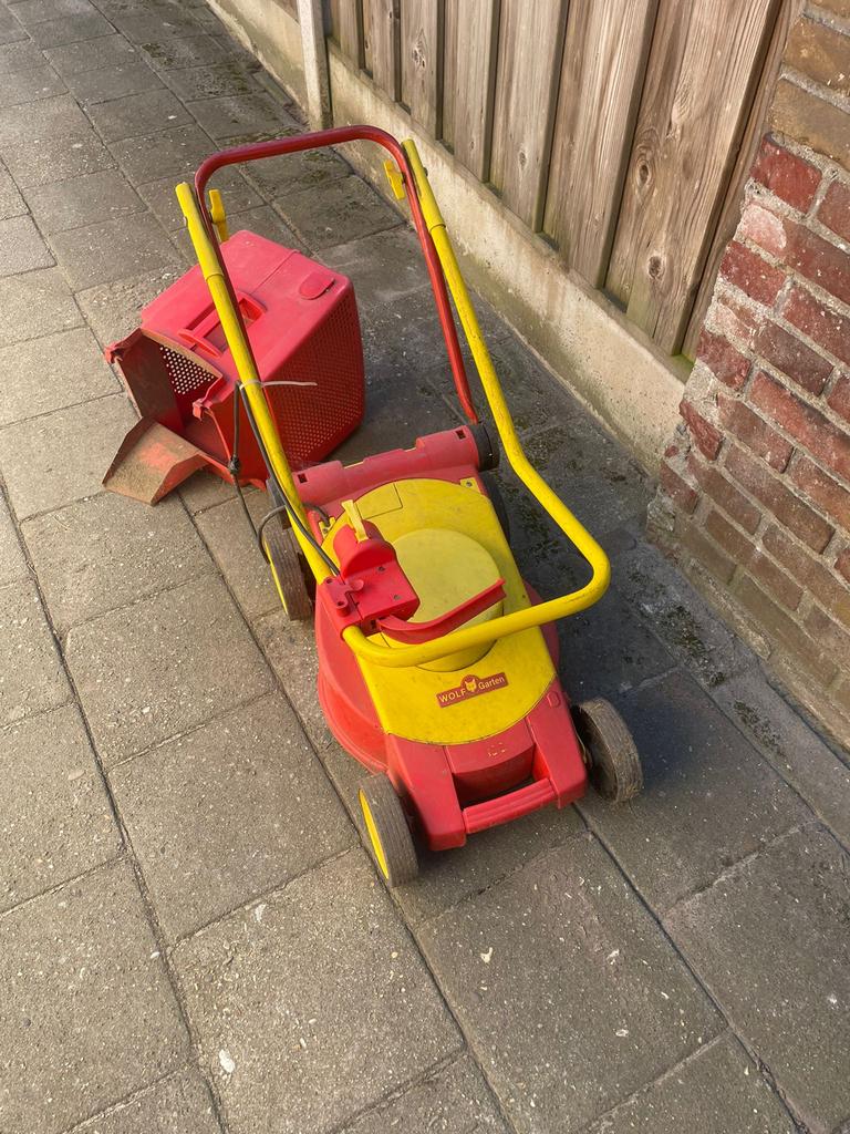 Wolf-Garten elektrische grasmaaier met opvangbak, Ophalen, Cirkelmaaier, Gebruikt, Elektrische grasmaaier