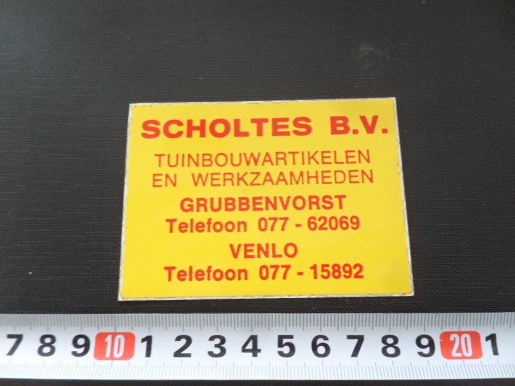 sticker grubbenvorst venlo scholtes bv tuinbouwartikelen, Ophalen, Zo goed als nieuw