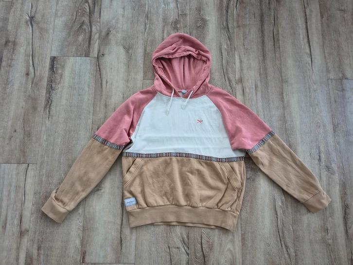 Prachtige beige wit roze capuchon trui, hoodie Iriedaily, S., Kleding | Dames, Truien en Vesten, Zo goed als nieuw, Maat 36 (S)