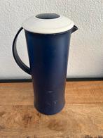 Donkerblauwe thermoskan met witte deksel, Ophalen of Verzenden, Gebruikt, Blauw, Overige typen