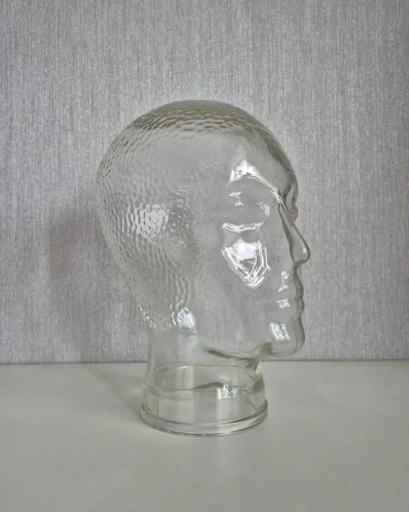 Glazen hoofd, Antiek en Kunst, Antiek | Glas en Kristal, Ophalen of Verzenden
