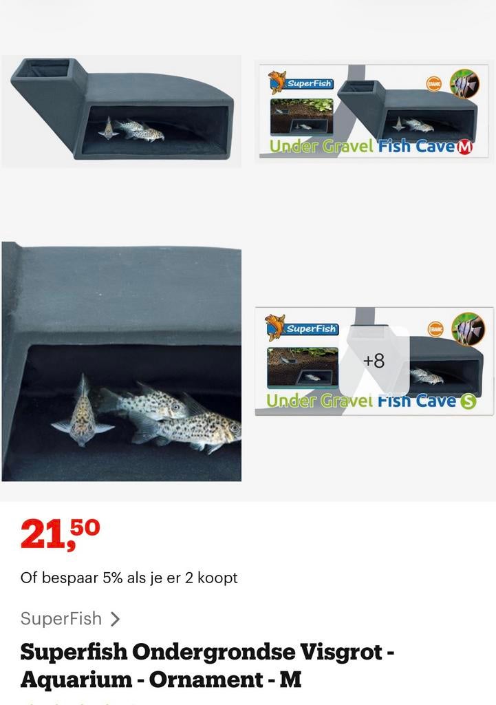 Ondergrondse visgrot maat M, Dieren en Toebehoren, Vissen | Aquaria en Toebehoren, Ophalen, Zo goed als nieuw, Decoratie, Superfish