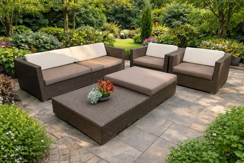 Dedon Loungeset Tuinset, Tuin en Terras, Tuinsets en Loungesets, Zo goed als nieuw, Wicker, Hocker, Ophalen