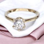 18K Yellow Gold – Solitaire Model Ring, Ophalen of Verzenden, Zo goed als nieuw, 17 tot 18, Dame