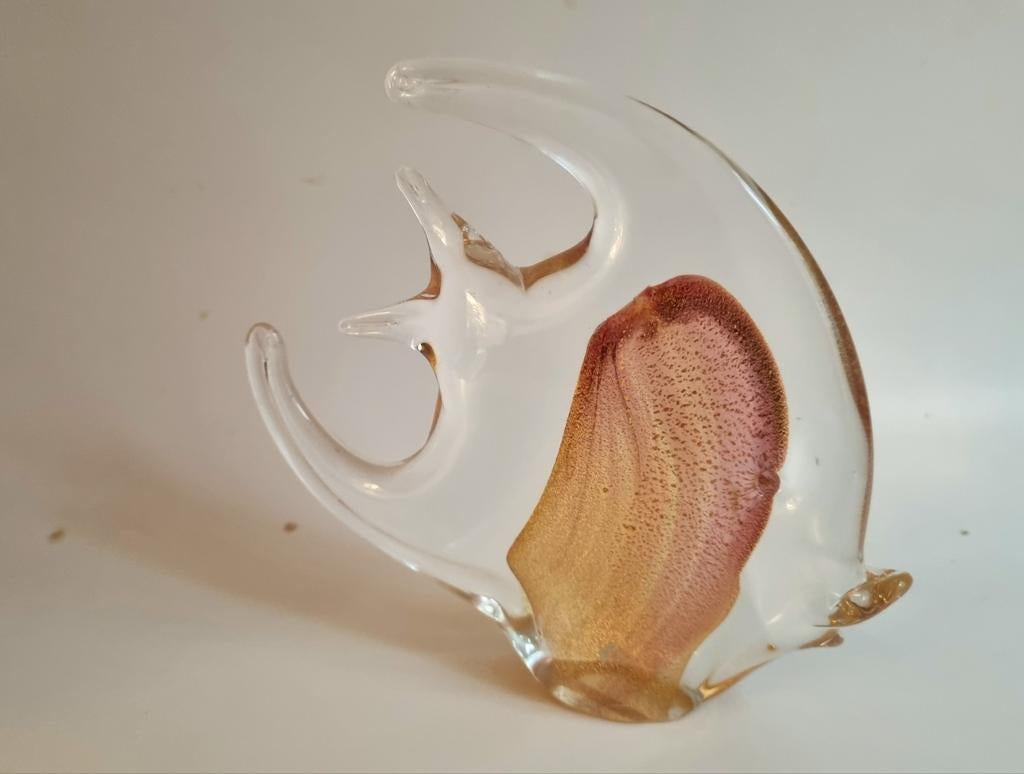 Murano maanvis met gouden insluitsels 1960-70, Antiek en Kunst, Ophalen of Verzenden