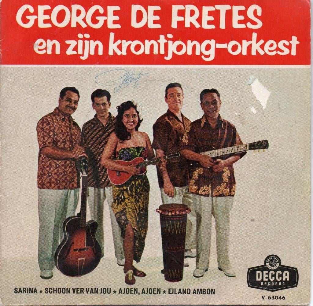 George de Fretes + Krontjong-orkest - Sarina / Ajoen Ajoen, Gebruikt, 7 inch, Ophalen of Verzenden, Pop