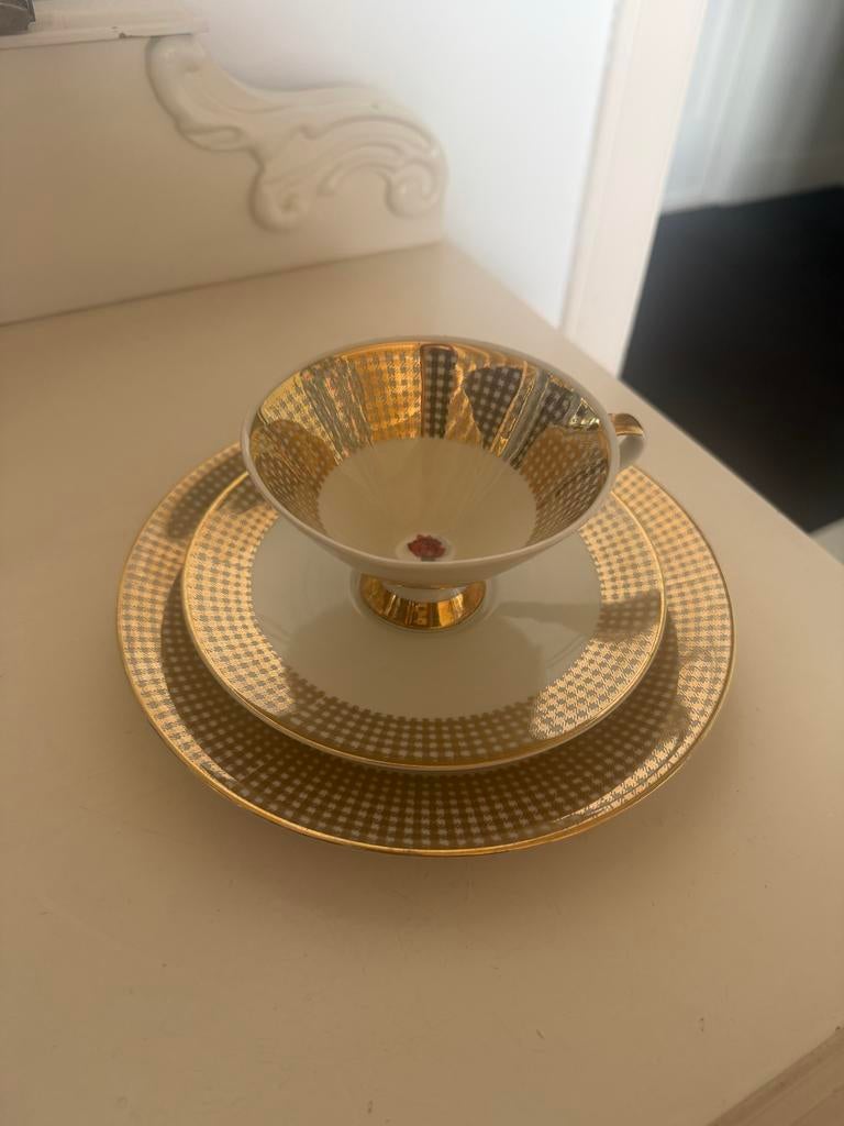 Bavaria Mitterteich trio theeset vintage  roos servies, Ophalen of Verzenden