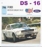 Ds16 autokaart ford mustang shelby 350 gt 1966 ), Ophalen of Verzenden, Zo goed als nieuw, Auto's