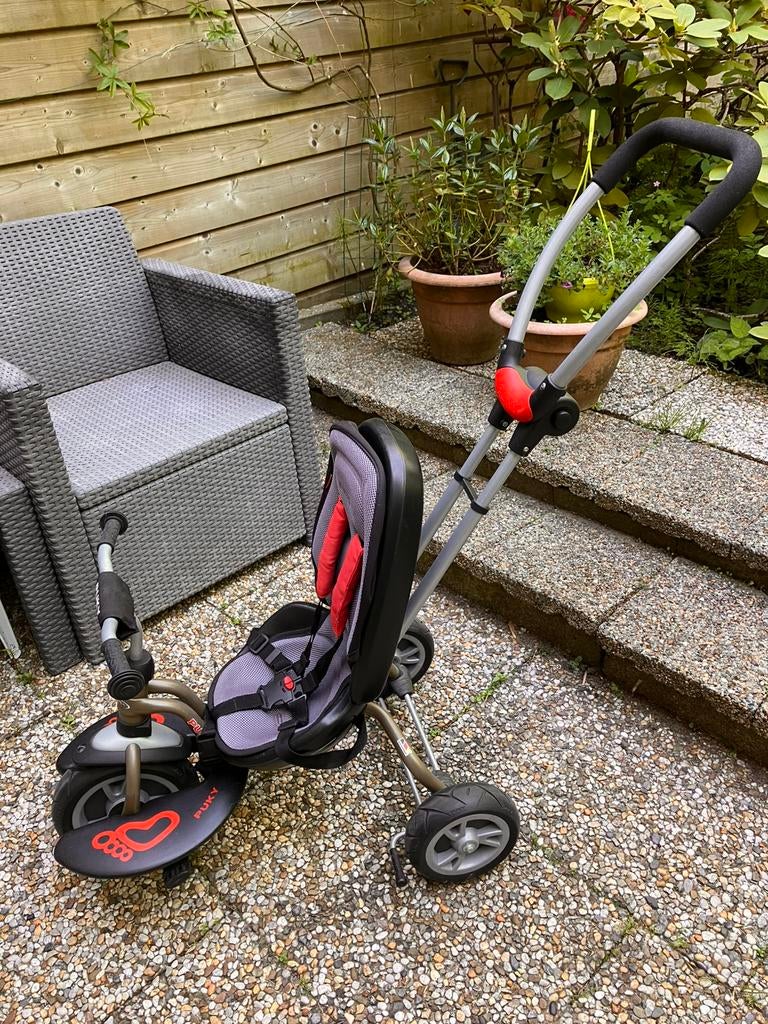 Puky ceety brons. 3 wieler met stang en voetplankje, Ophalen of Verzenden, Zo goed als nieuw, Duwstang