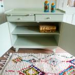 Vintage retro commode lichtgroen, Ophalen, 50 tot 70 cm, 100 cm of meer, 90 tot 105 cm