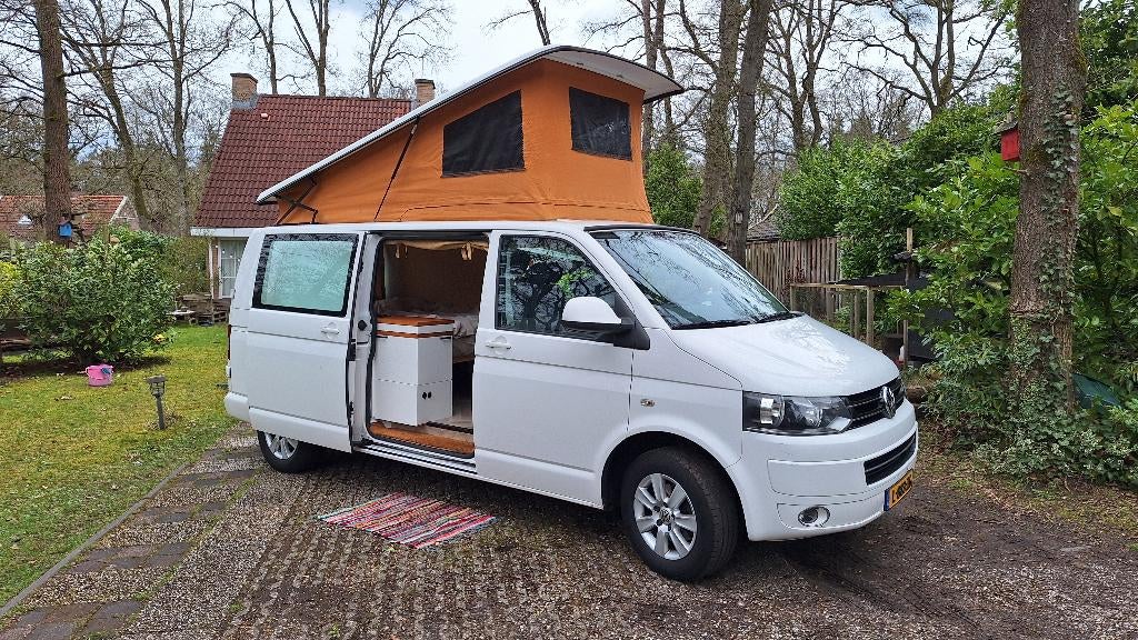 Camper Volkswagen T5 L2 met hefdak en bustent, Caravans en Kamperen, Campers, Buscamper of Camperbus, Volkswagen, Particulier