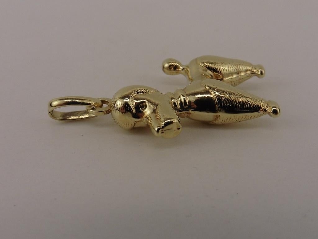Gouden hanger poedel                                    G102, Sieraden, Tassen en Uiterlijk, Gebruikt, ., Ophalen of Verzenden