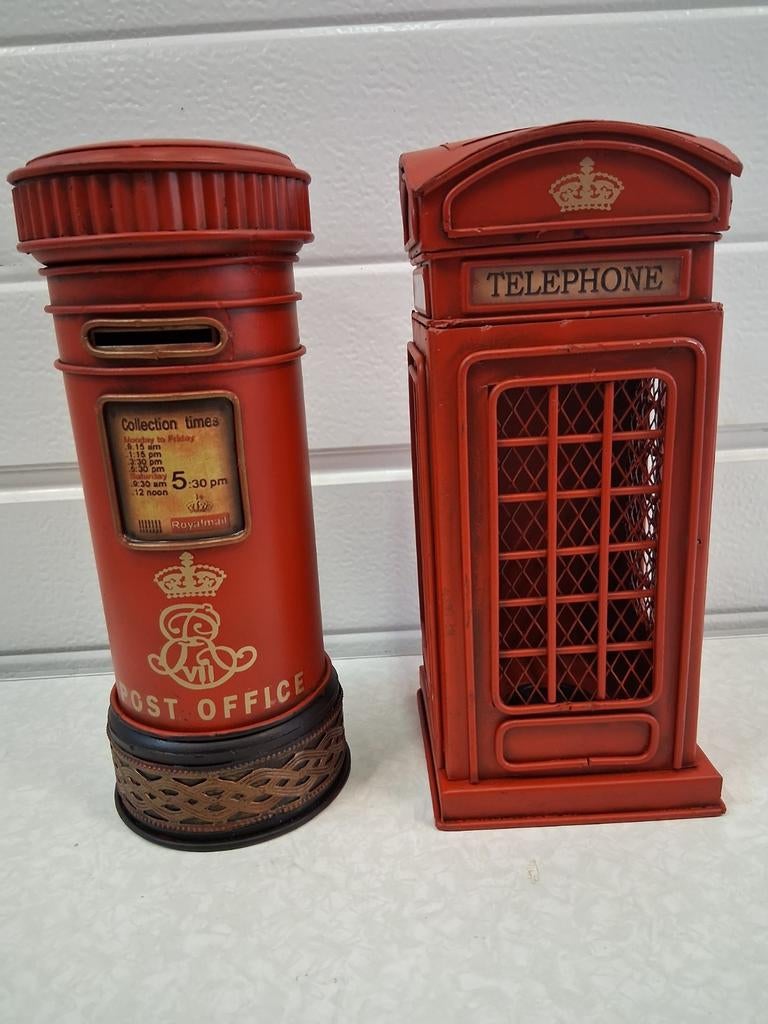 Engelse telefooncel en brievenbus spaarpot, Ophalen of Verzenden, Nieuw, Metaal of Blik, Dier