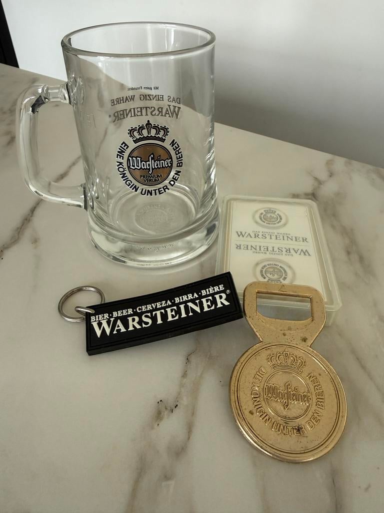 Warsteiner verzameling: pul, sleutelhanger, opener, kaarten, Ophalen of Verzenden, Gebruikt, Overige typen