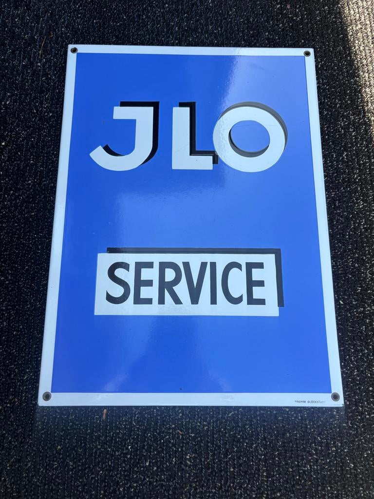 Emaille Reclamebord JLO Service, Ophalen of Verzenden, Gebruikt, Reclamebord