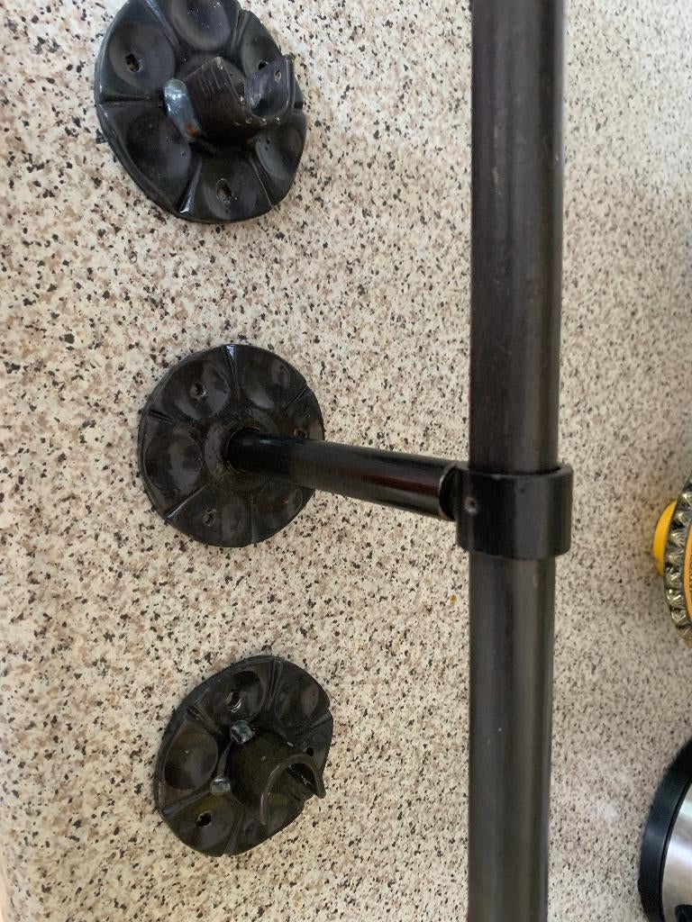 Gordijnroede zwart met toebehoren, Ophalen, Zwart, Zo goed als nieuw, 200 cm of meer