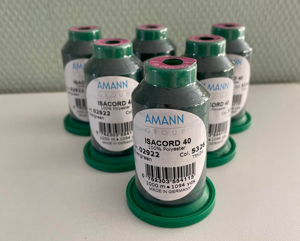 Amann Isacord borduurgaren Evergreen 5326, 1 stuk, Ophalen of Verzenden, Nieuw, Machineborduren, Borduurgaren of Zijde