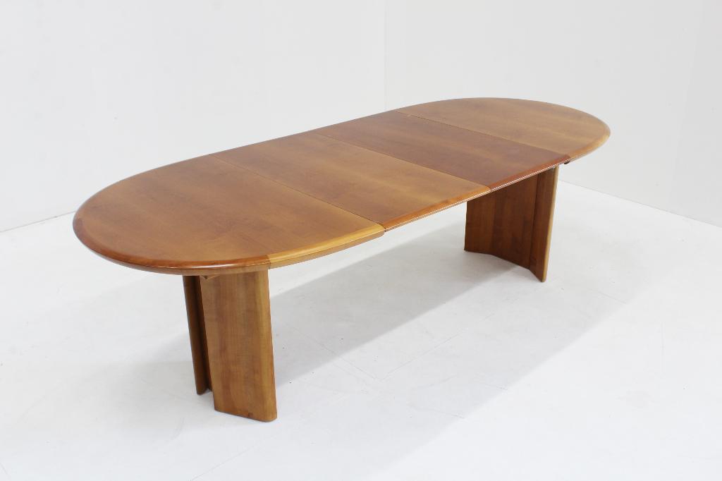 Vintage Deense grote ovalen uitschuifbare eettafel tafel, 100 tot 150 cm, 200 cm of meer, Ophalen of Verzenden, Zo goed als nieuw