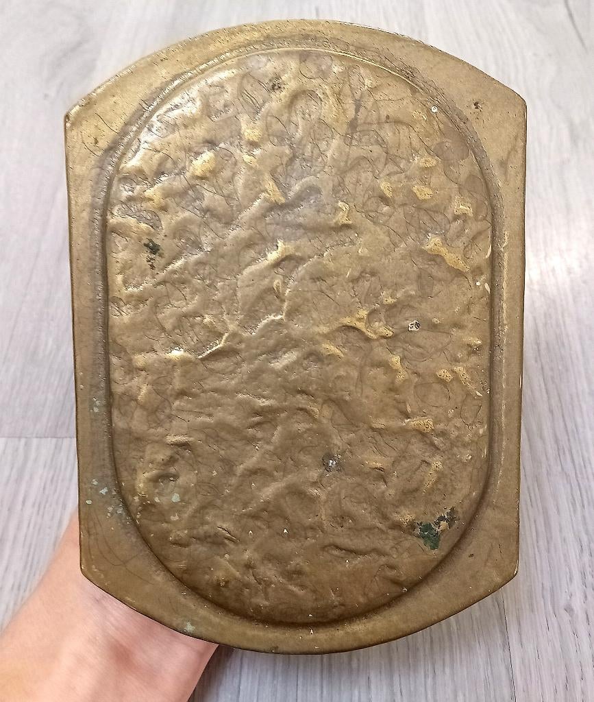 vintage brutalistische bronzen deurklink, Antiek en Kunst, Ophalen of Verzenden