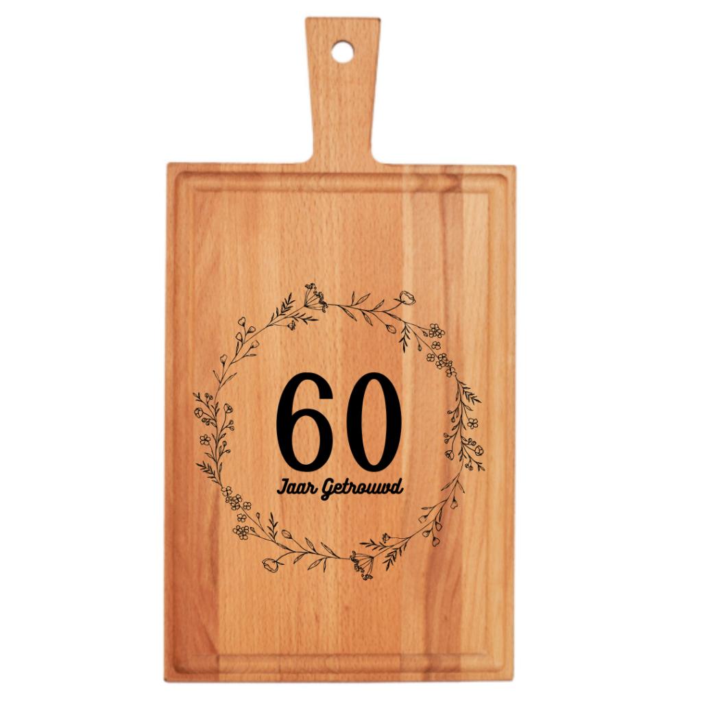 Borrelplank 60 jaar getrouwd, Ophalen of Verzenden, Nieuw, Rechthoekig, Hout