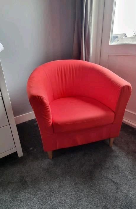 Rode kuipstoel, Ophalen of Verzenden, 50 tot 75 cm