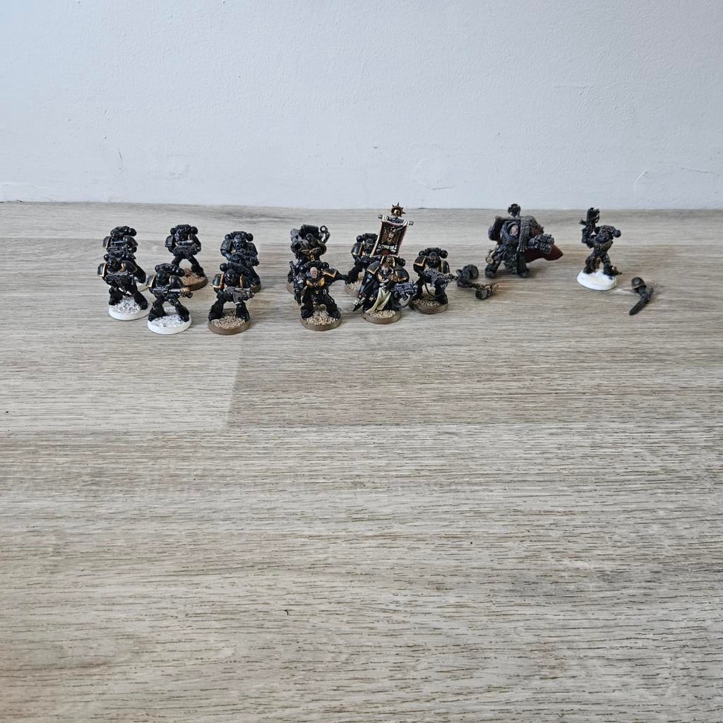 Warhammer 40K Space Marines Leger - Zwart Geschilderd, Gebruikt, Figuurtje(s), Ophalen of Verzenden, Warhammer 40000