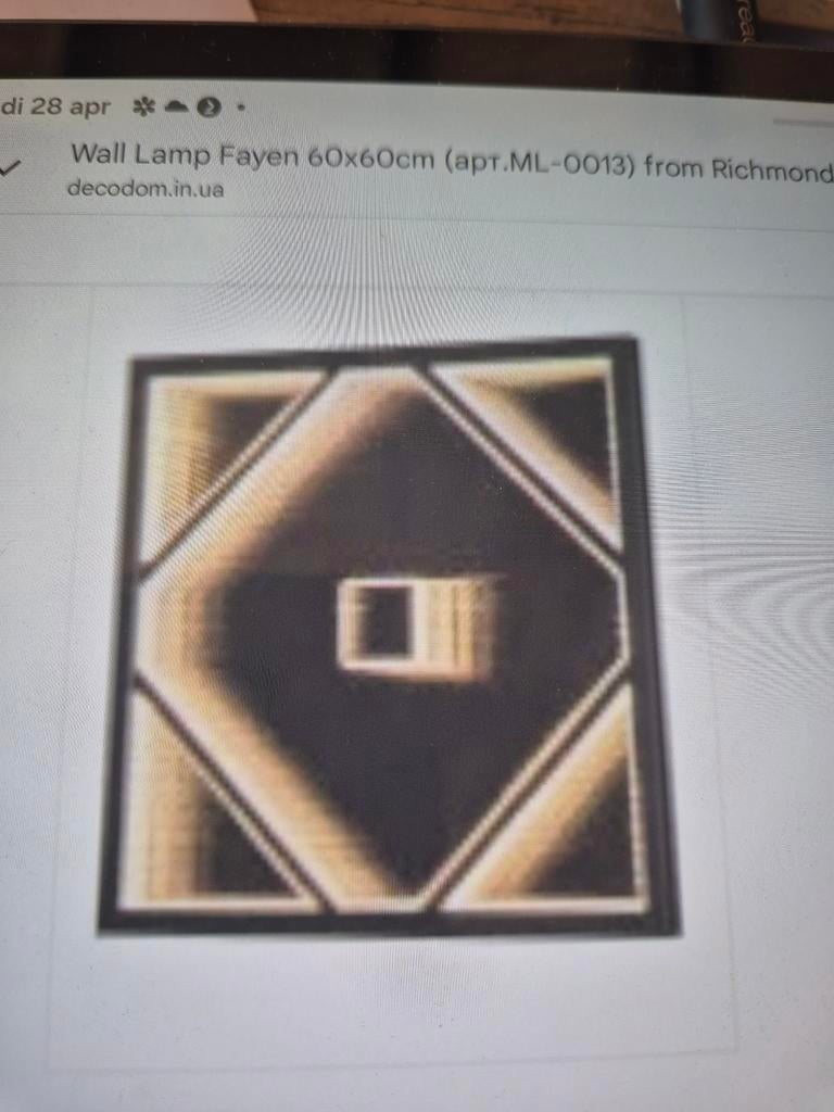 RICHMOND LUX WANDLAMP FAYEN CRYSTAL 60X60, Ophalen of Verzenden, Nieuw, E27 (groot), Led-lamp