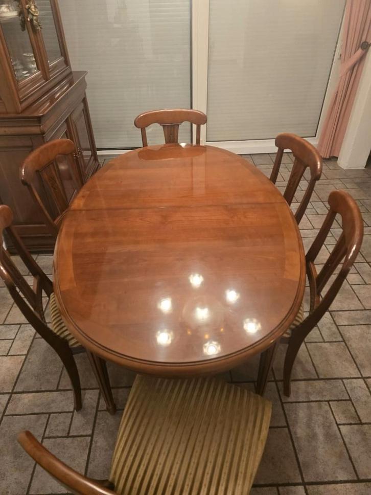 luxe kersenhouten eetkamer, Huis en Inrichting, Complete eetkamers, Zo goed als nieuw, 4 tot 6 stoelen, Ophalen