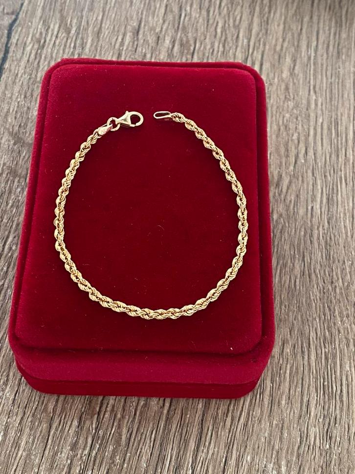 14 karaat gouden armband gemerkt 585, Sieraden, Tassen en Uiterlijk, Armbanden, Nieuw, Goud, Ophalen of Verzenden