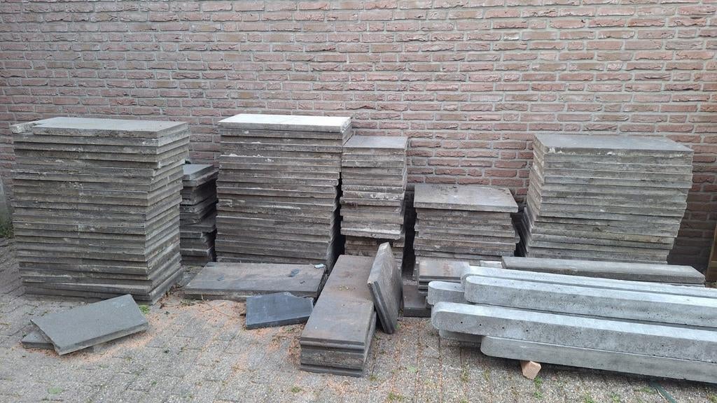 Meer dan 70 betontegels 40x80 vaste prijs, Tuin en Terras, Ophalen, 10 m² of meer, Beton, Gecoat