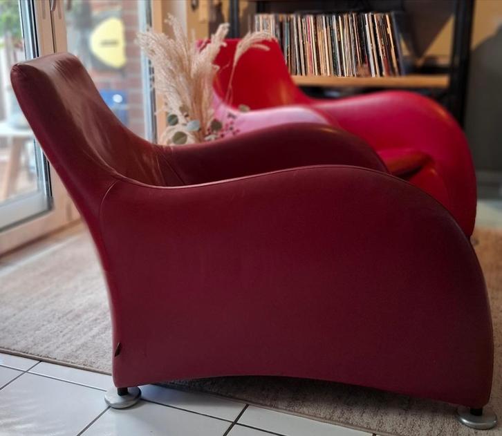 2 Montis Lodge leren fauteuils, Huis en Inrichting, Fauteuils, Gebruikt, Leer, 50 tot 75 cm, 75 tot 100 cm, Ophalen