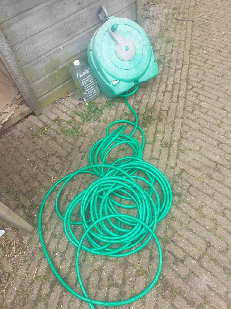 Tuinslang 25 meter tuinhaspel slanghaspel, Tuin en Terras, Tuinslangen, Ophalen of Verzenden, Gebruikt, Tuinslang