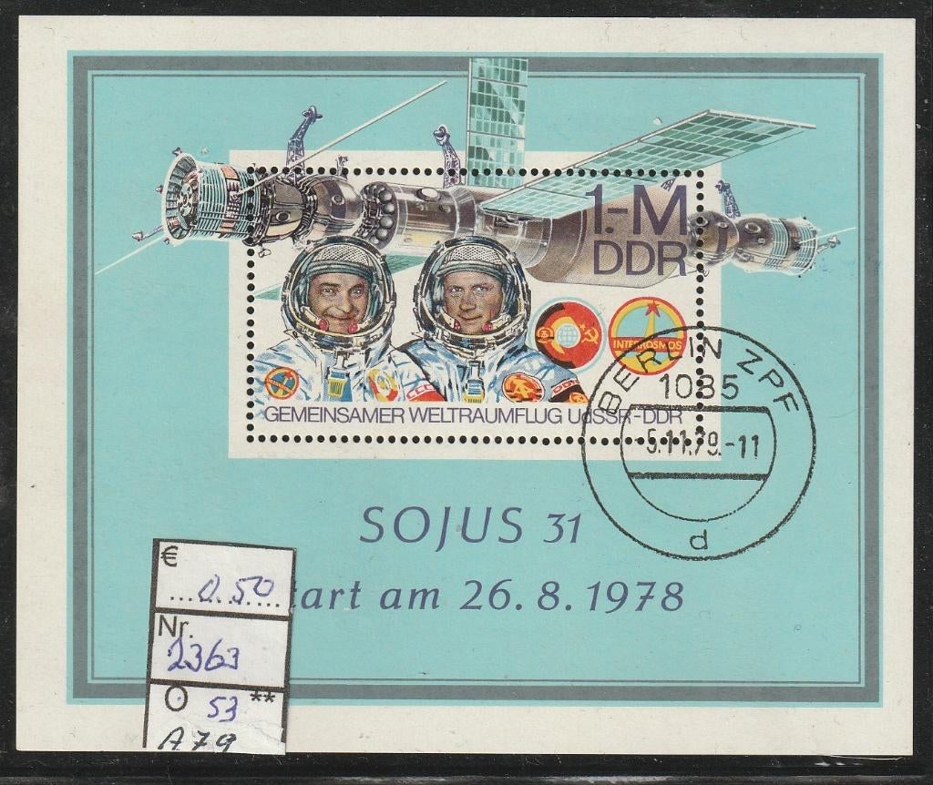 DDR Sojus 31 Blok 53 Michel 2363 Nr.A79g, Verzenden, DDR, Gestempeld