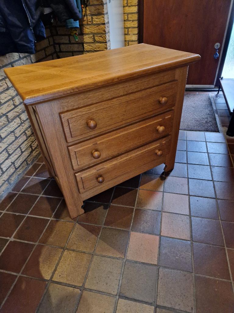 lade kastje eiken met spiegel, Ophalen, Gebruikt, Eikenhout, 50 tot 100 cm