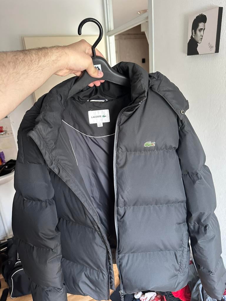 Lacoste winterjas maat M/L, Kleding | Heren, Jassen | Winter, Ophalen, Gedragen, Maat 52/54 (L), Zwart